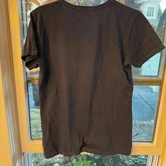 Life is Good V Neck Crusher Navy Flower Art of Optimism Short Sleeve Tee Sz S - Picture 2 of 8